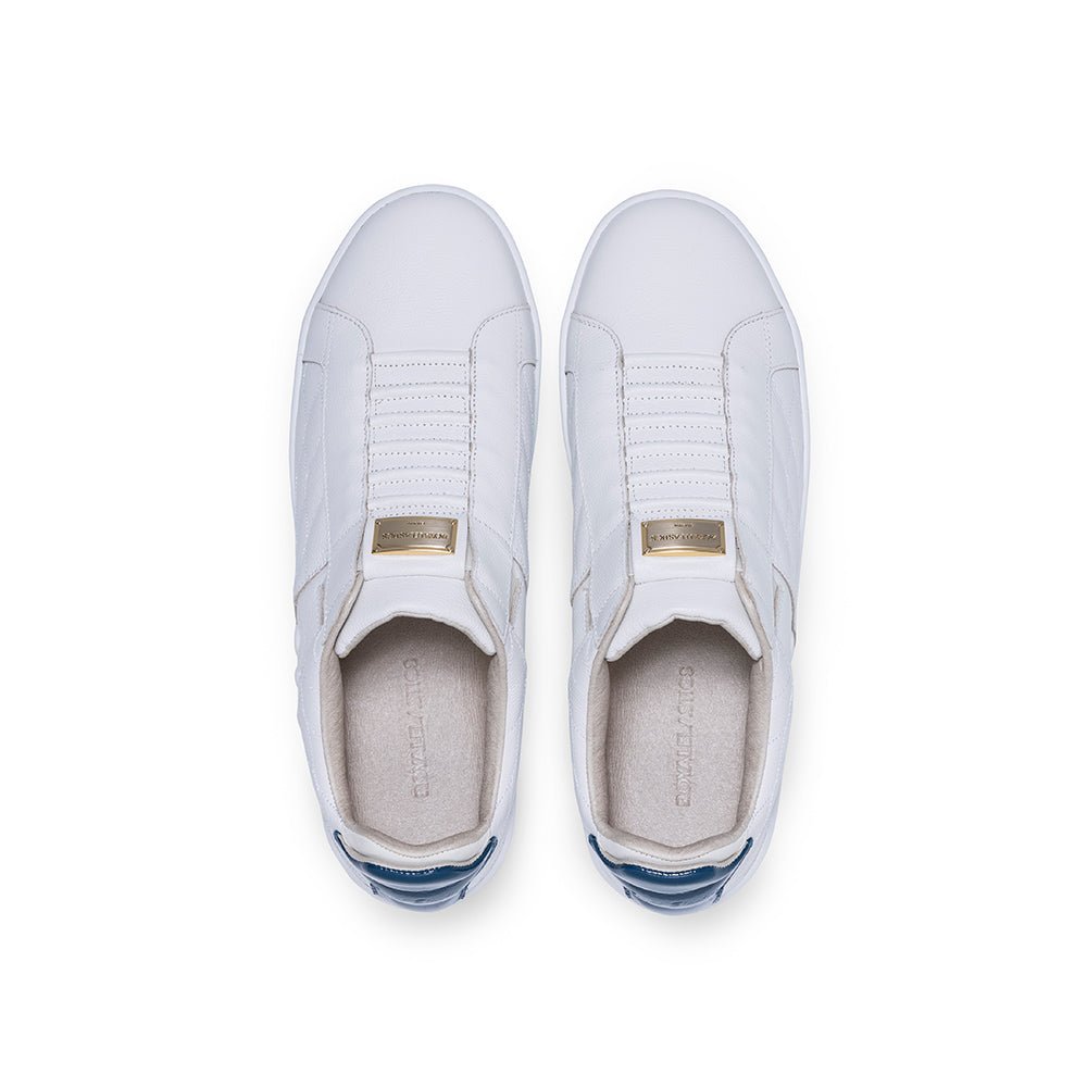 Icon Lux メンズ レザースニーカー 白 青 - Royal Elastics 公式オンラインショップ
