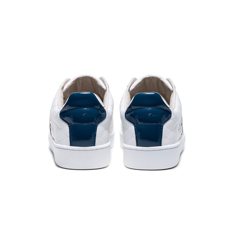 Icon Lux メンズ レザースニーカー 白 青 - Royal Elastics 公式オンラインショップ