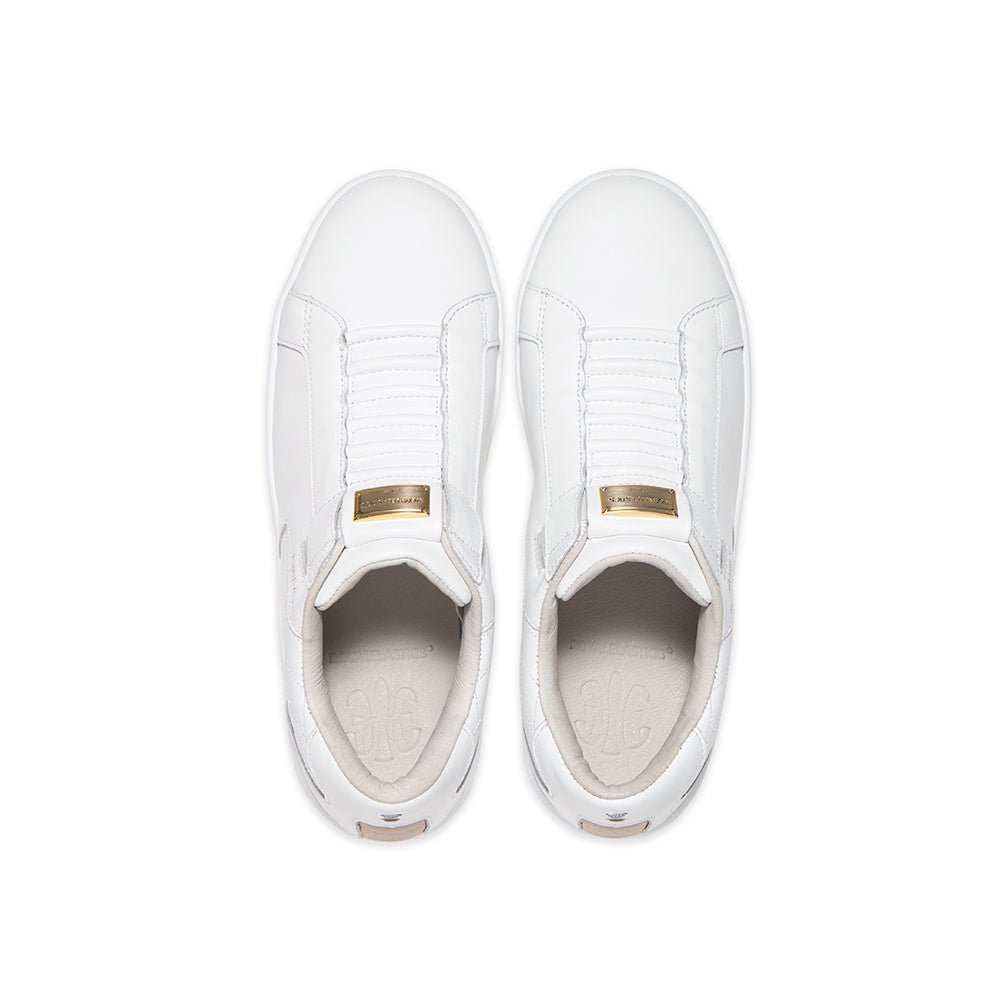 Adelaide Lux メンズ レザースニーカー 白 ブラウン - Royal Elastics 公式オンラインショップ