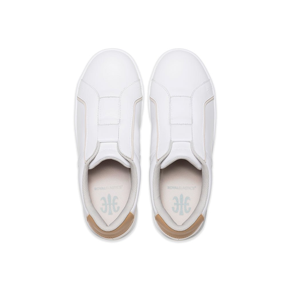 Duca メンズ レザーカジュアルシューズ 白 ブラウン