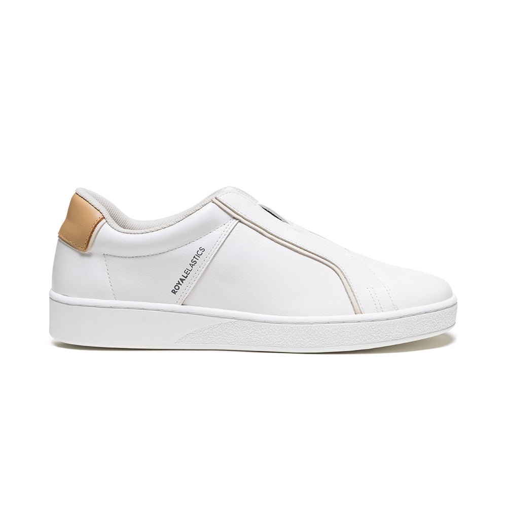 Duca メンズ レザーカジュアルシューズ 白 ブラウン
