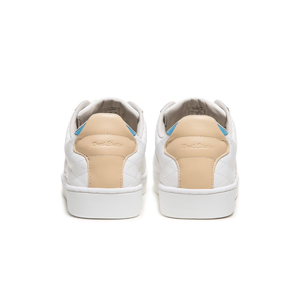Icon Lux レディース レザースニーカー  白 ブラウン 青
