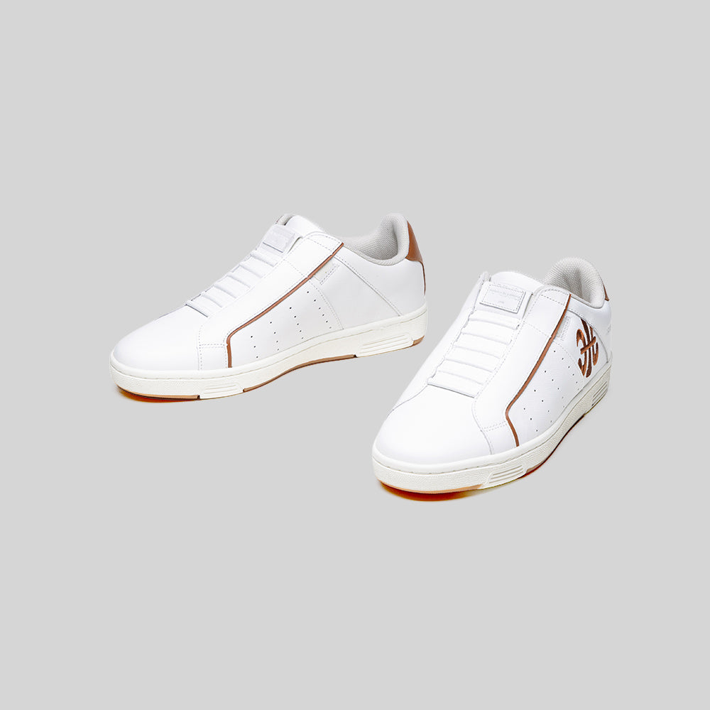 Icon OG メンズ レザースニーカー 白 オレンジ-7