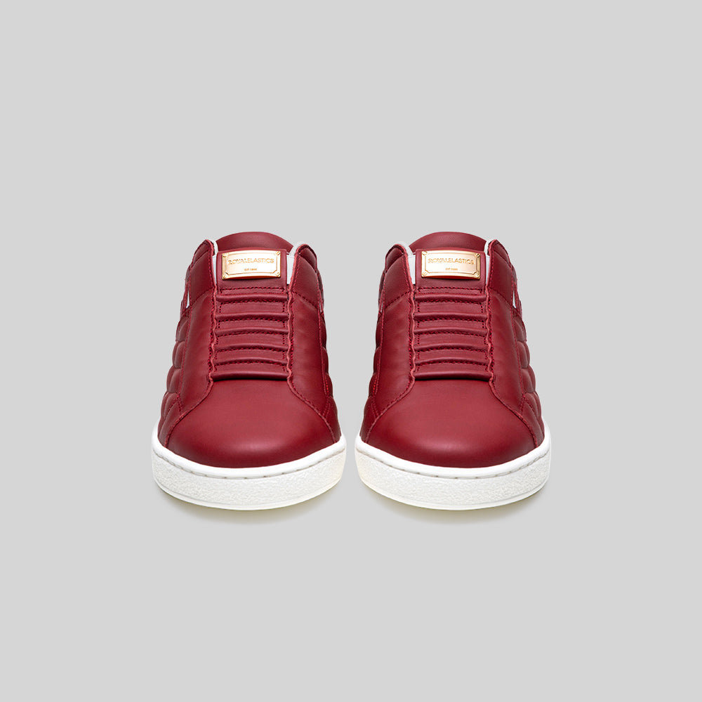 Icon Lux メンズ レザースニーカー 赤 ベージュ