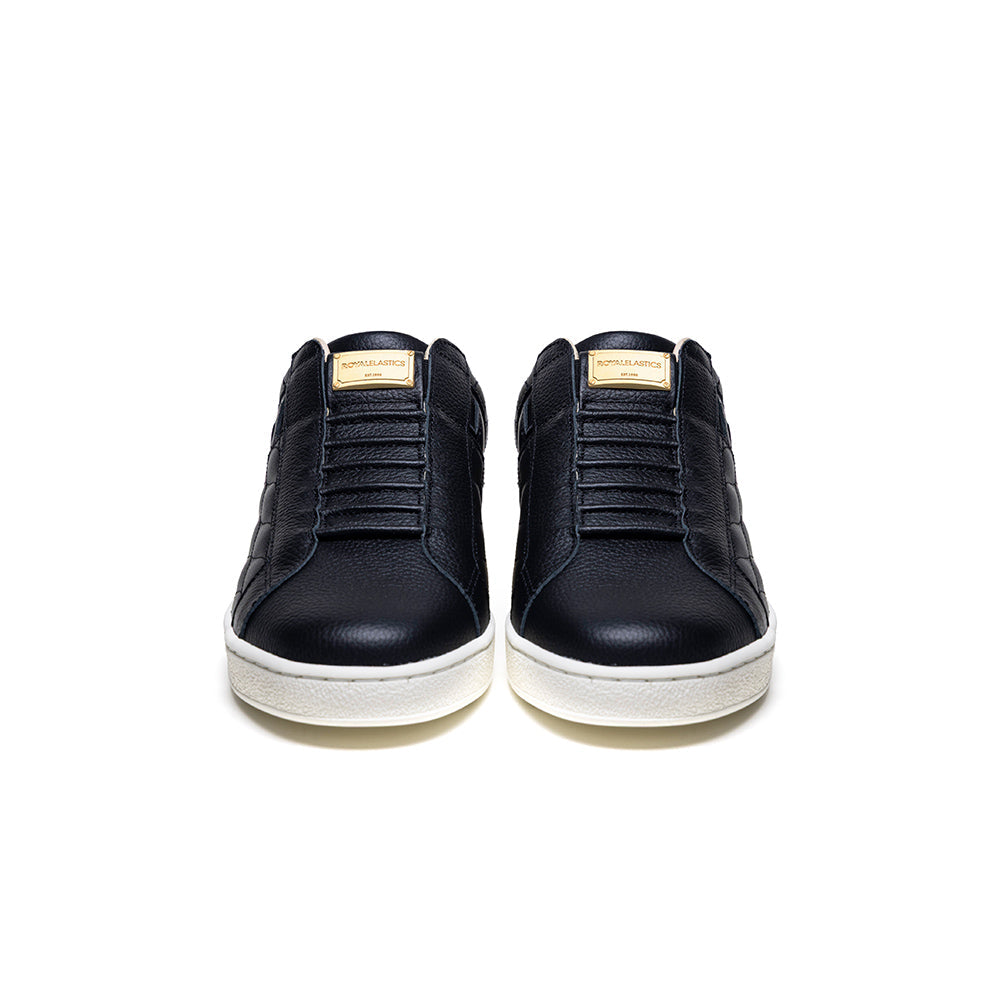 Icon Lux メンズ レザースニーカー 黒 ゴールド