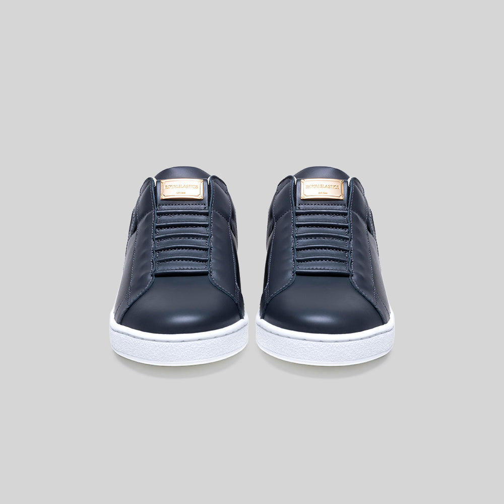 Adelaide Lux メンズ レザースニーカー 黒 グレー