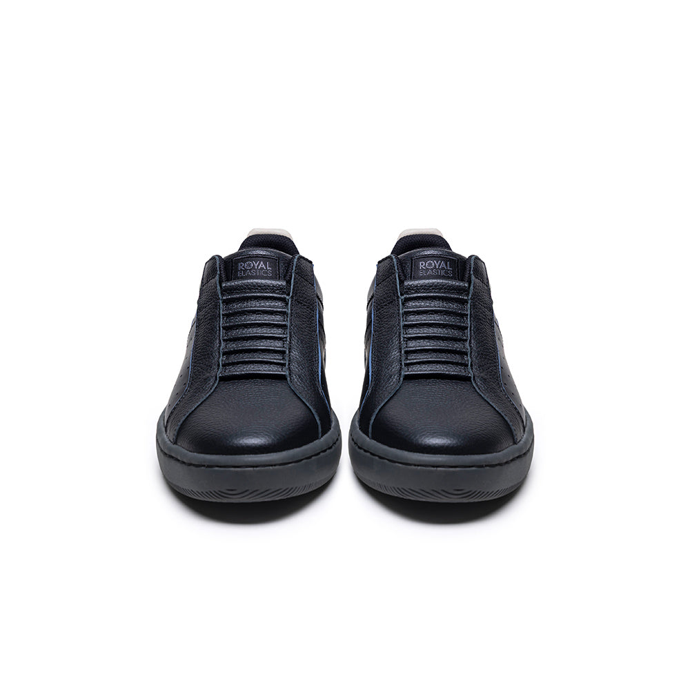 Icon2.0X メンズ レザースニーカー 黒 青