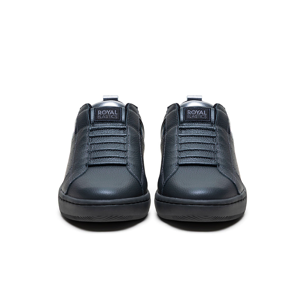 Icon2.0 メンズ レザースニーカー 黒 グレー シルバー