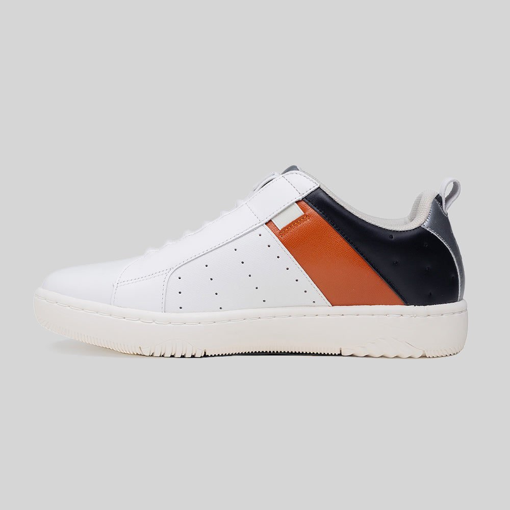 Icon2.0 メンズ レザースニーカー 白 オレンジ シルバー – Royal