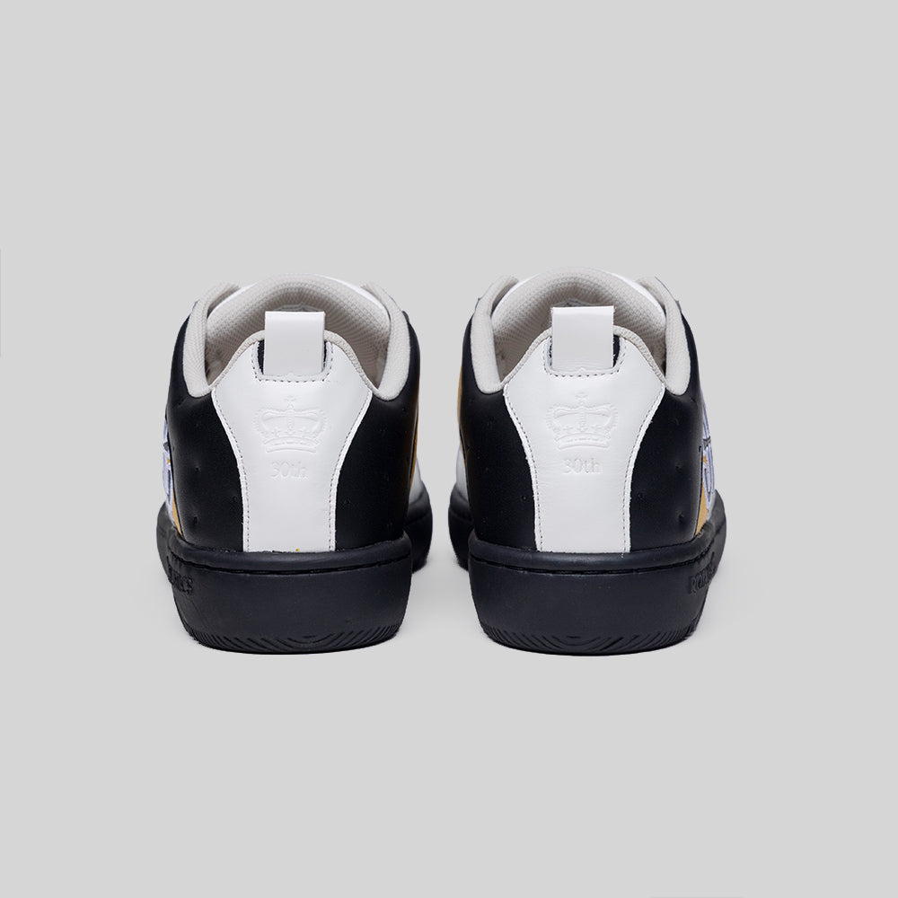Icon2.0 メンズ レザースニーカー 白 イエロー 黒-4