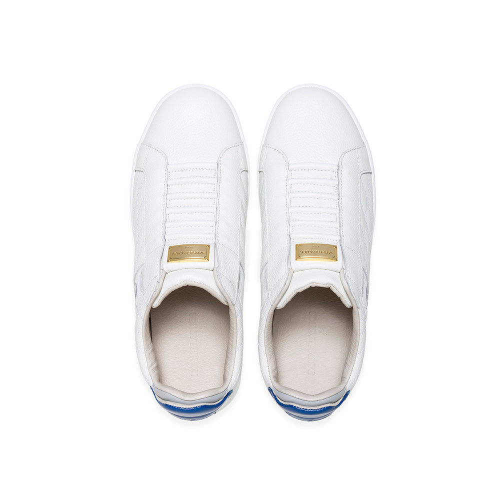 Icon Lux メンズ レザースニーカー 白 青