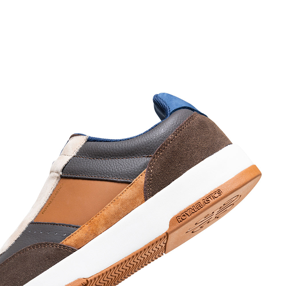 Crown Lux メンズ レザースニーカー グレー ブラウン 青