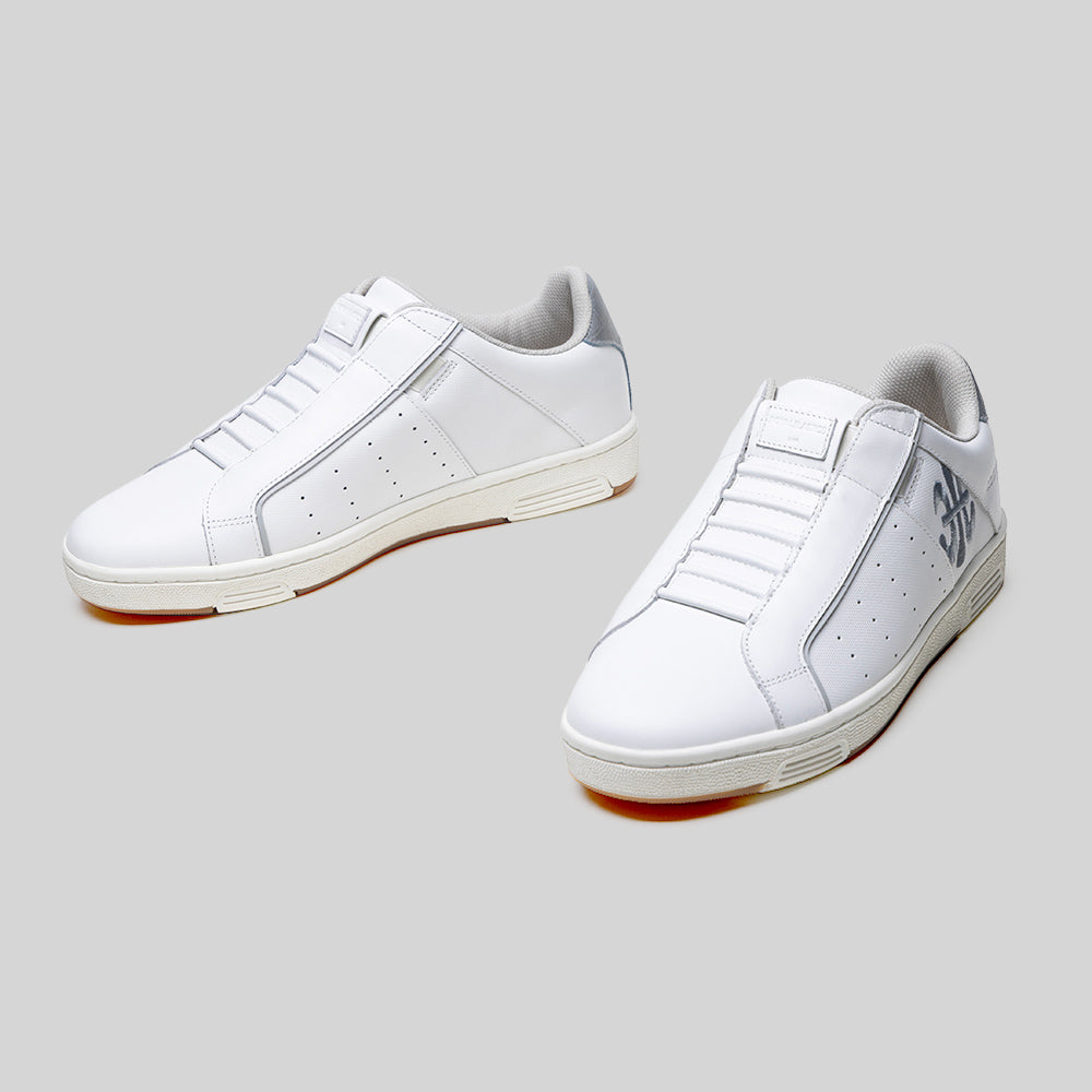 Icon OG レディース レザースニーカー 白 シルバー-7