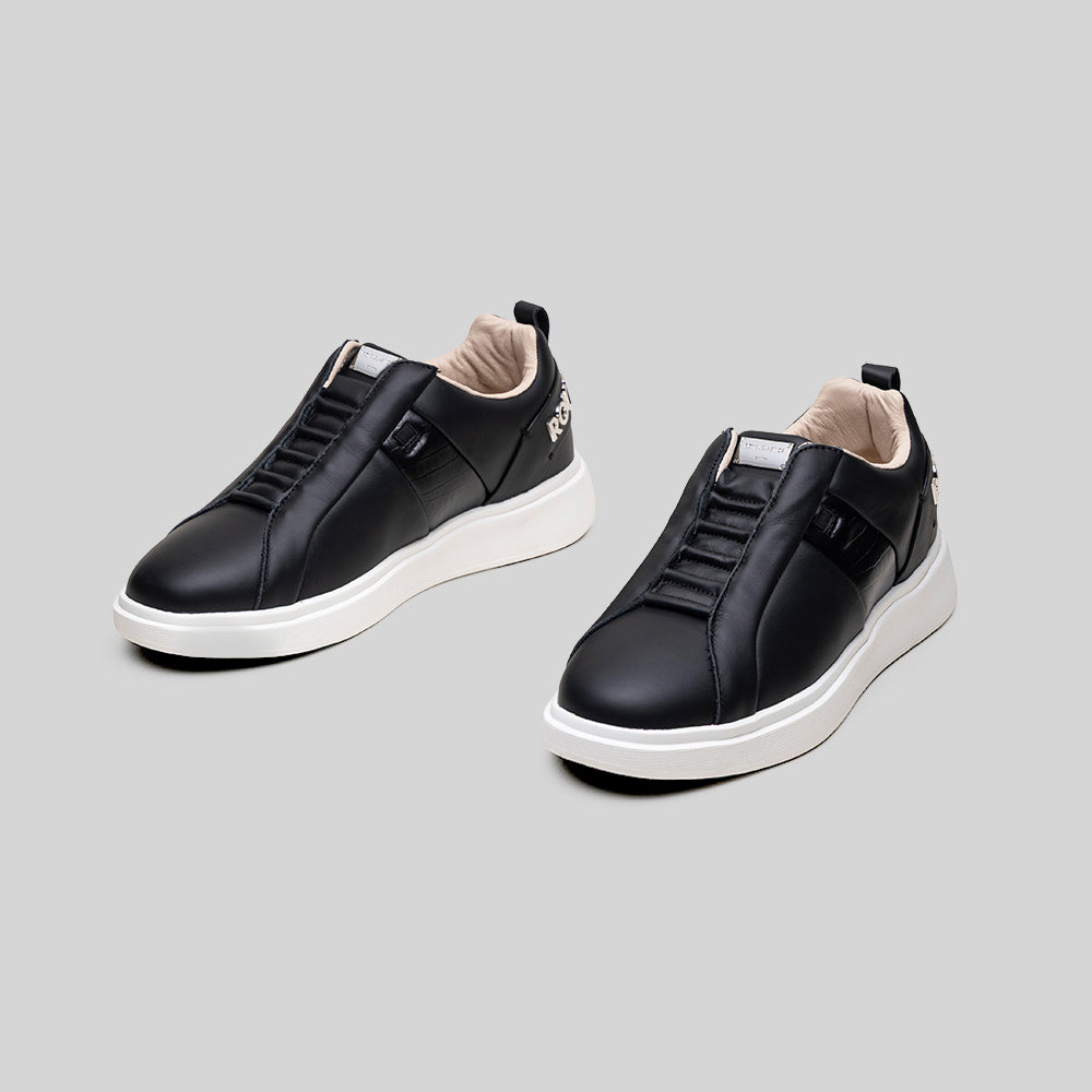 Icon Supreme レディース レザースニーカー 黒-7
