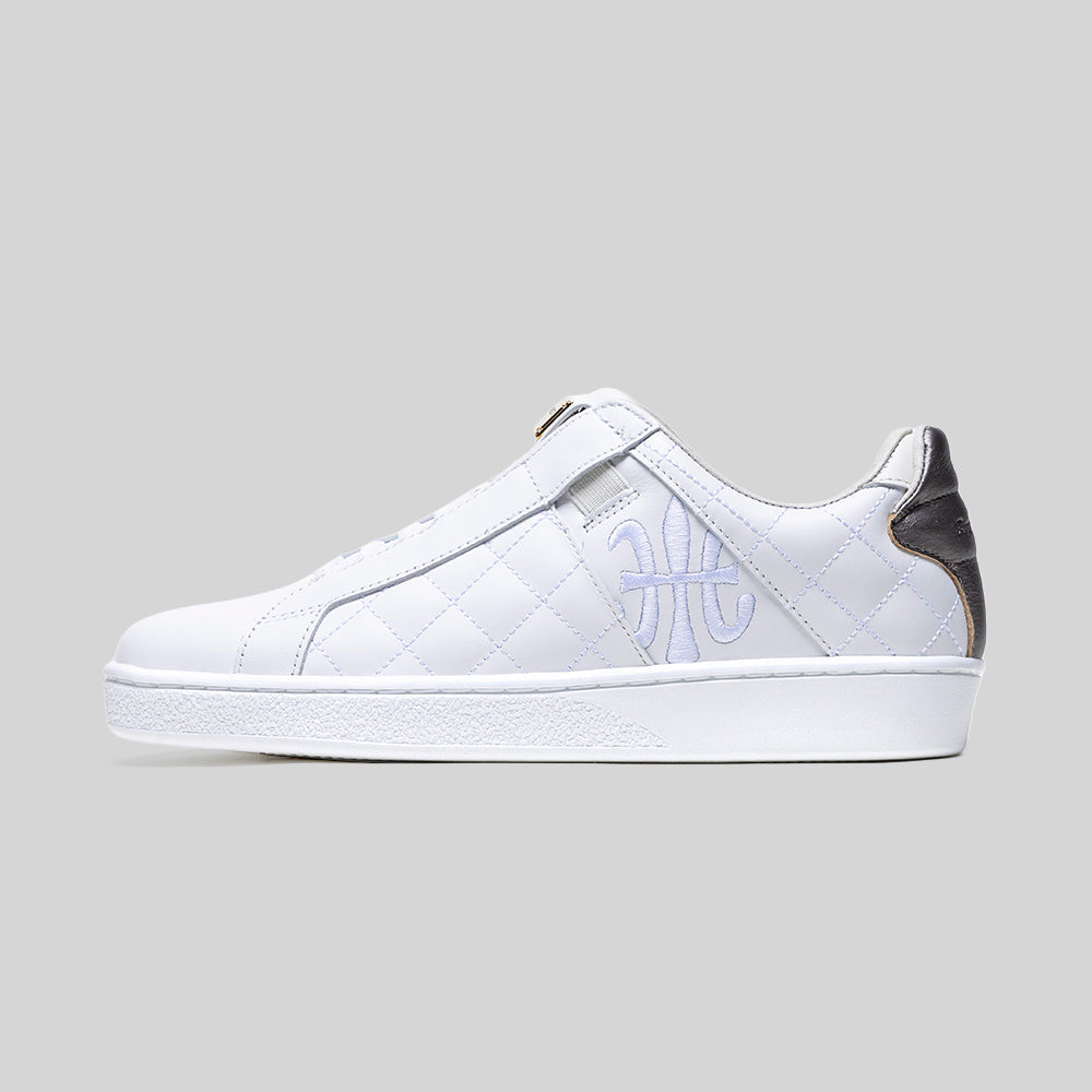 Icon Lux レディース レザースニーカー  白 シルバー-6