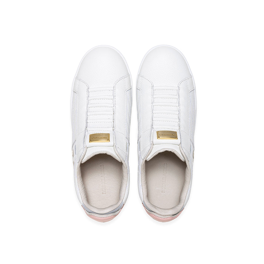Icon Lux レディース レザースニーカー  白 ピンク