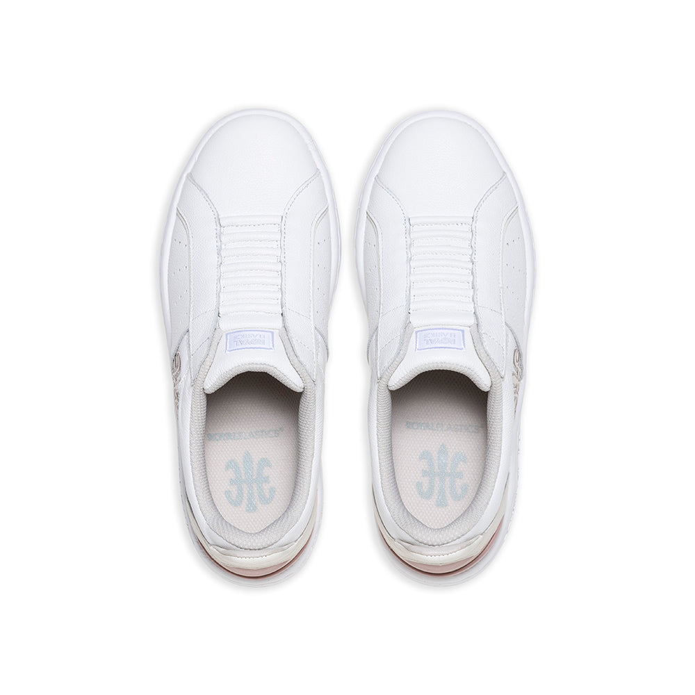 Icon2.0X レディース  レザースニーカー 白 ベジュー ピンク