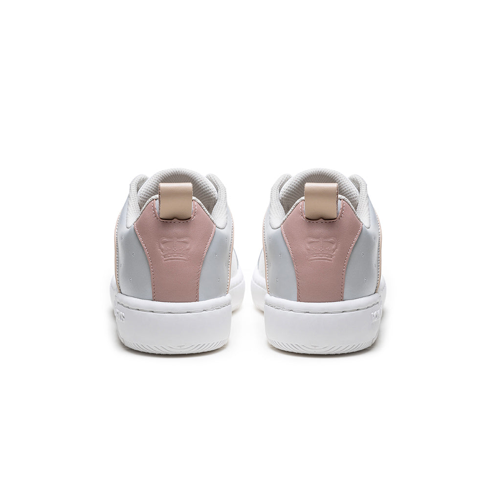 Icon2.0 レディース レザースニーカー 白 ピンク シルバー