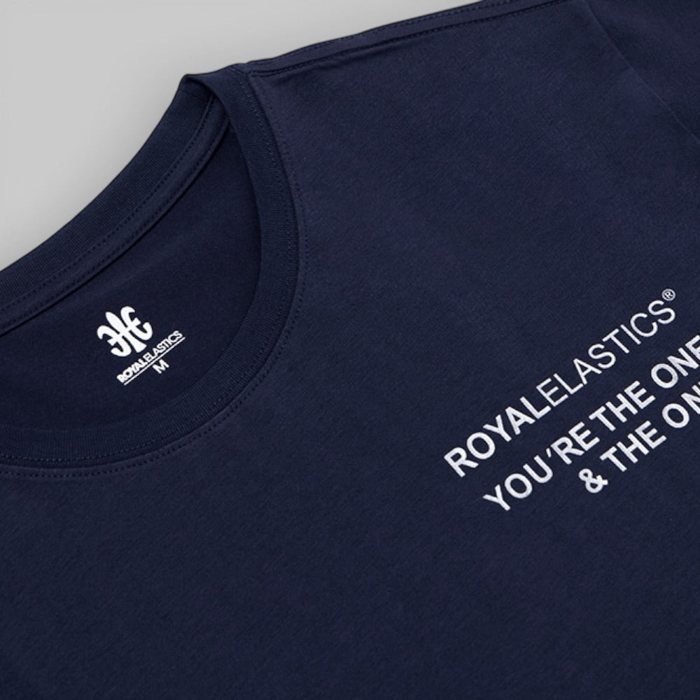 ルーズフィットロゴTシャツ 青 (Unisex)-3