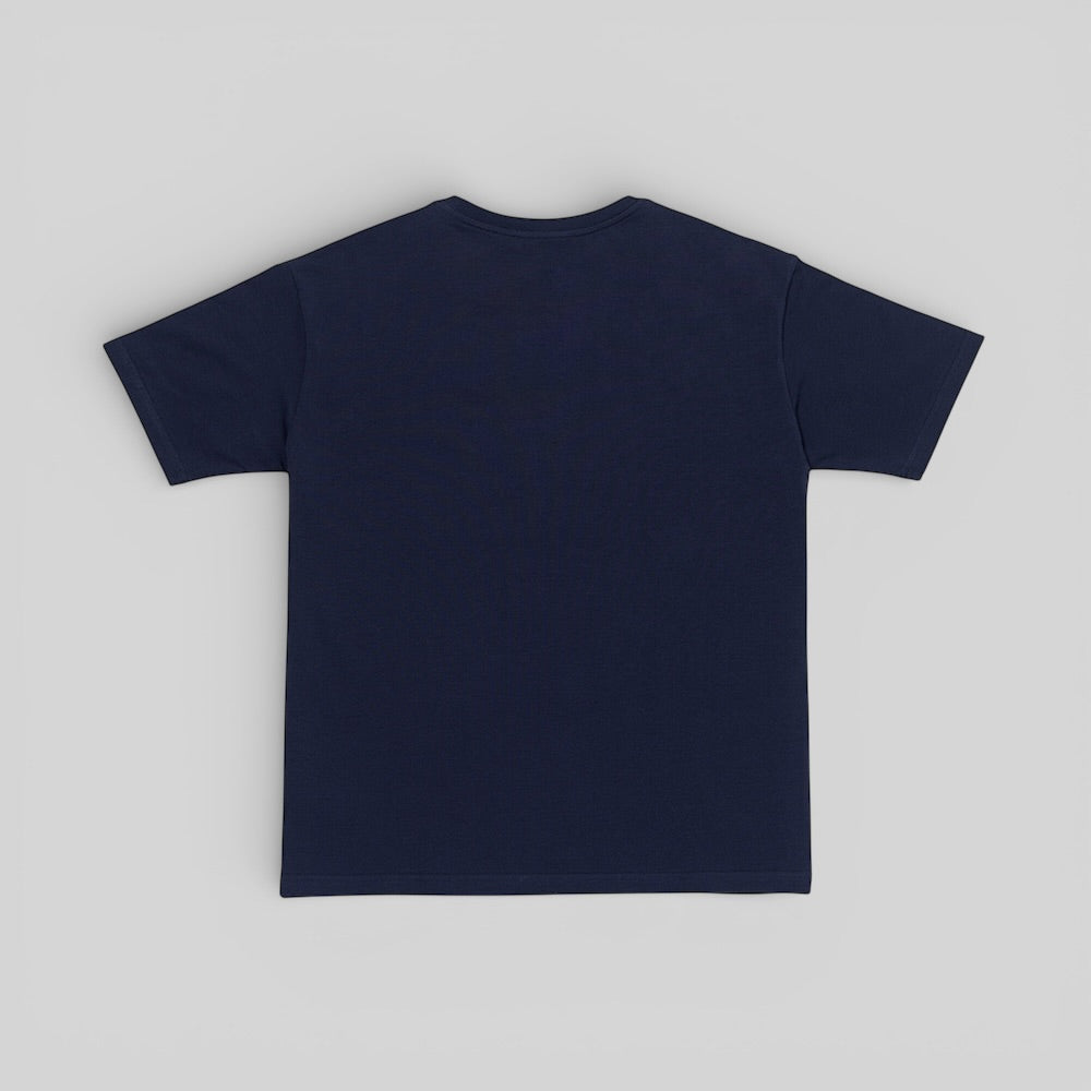 ルーズフィットロゴTシャツ 青 (Unisex)-2