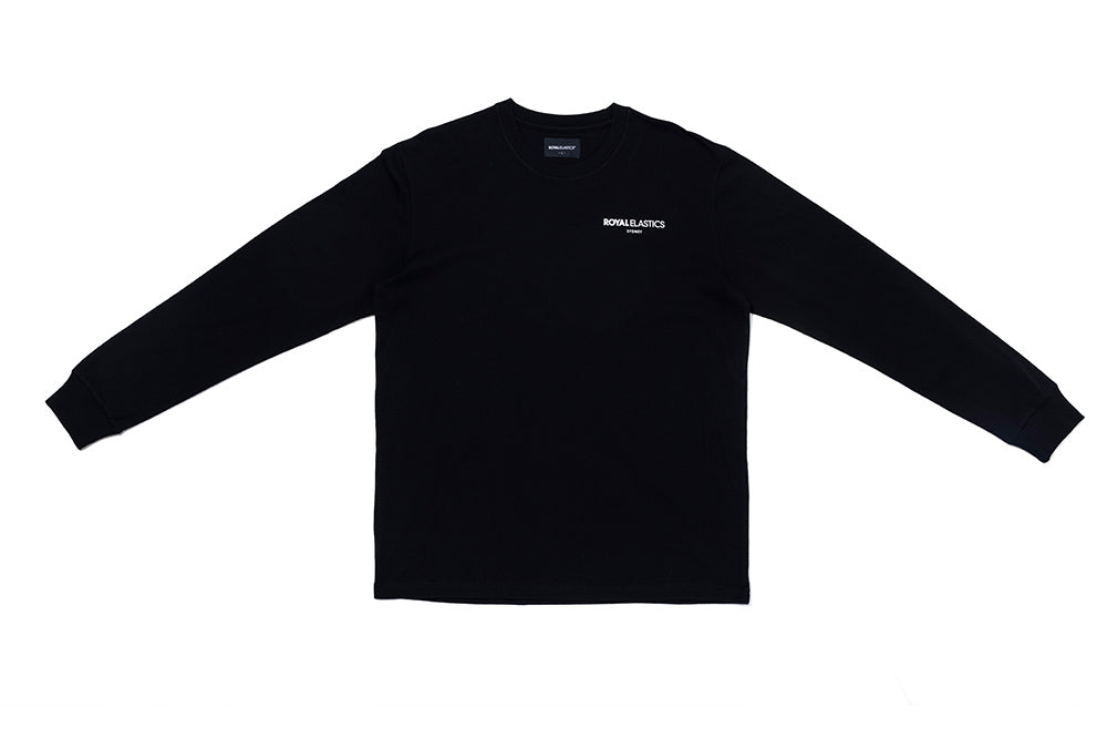 ロングスリーブロゴTシャツ 黒 (Unisex)